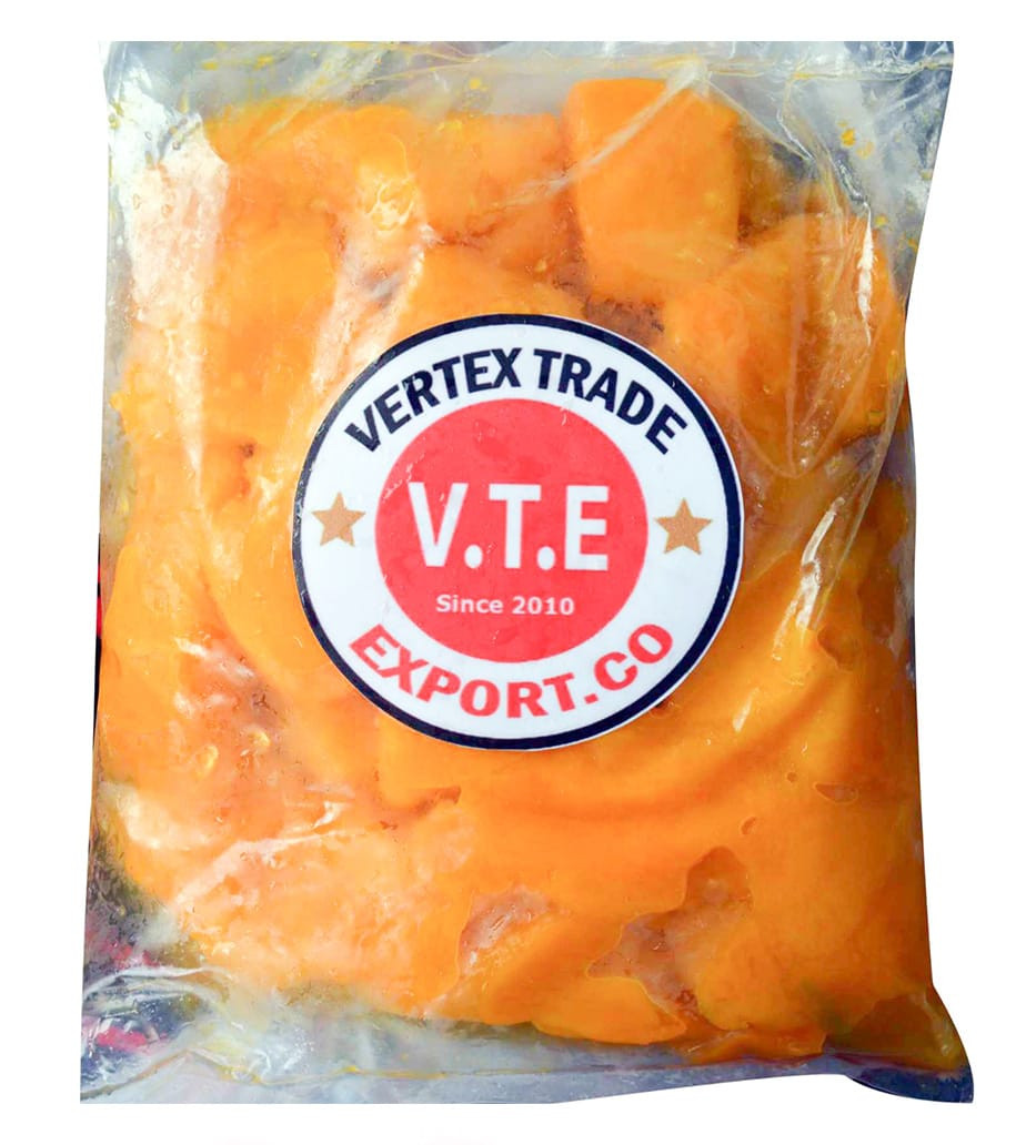 Mango slices and frozen raw